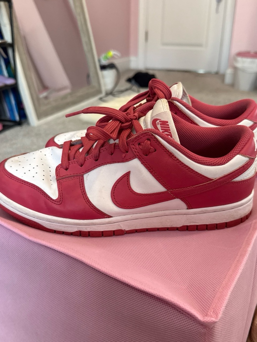 Nike Low-Top Sneakers in Pink and White